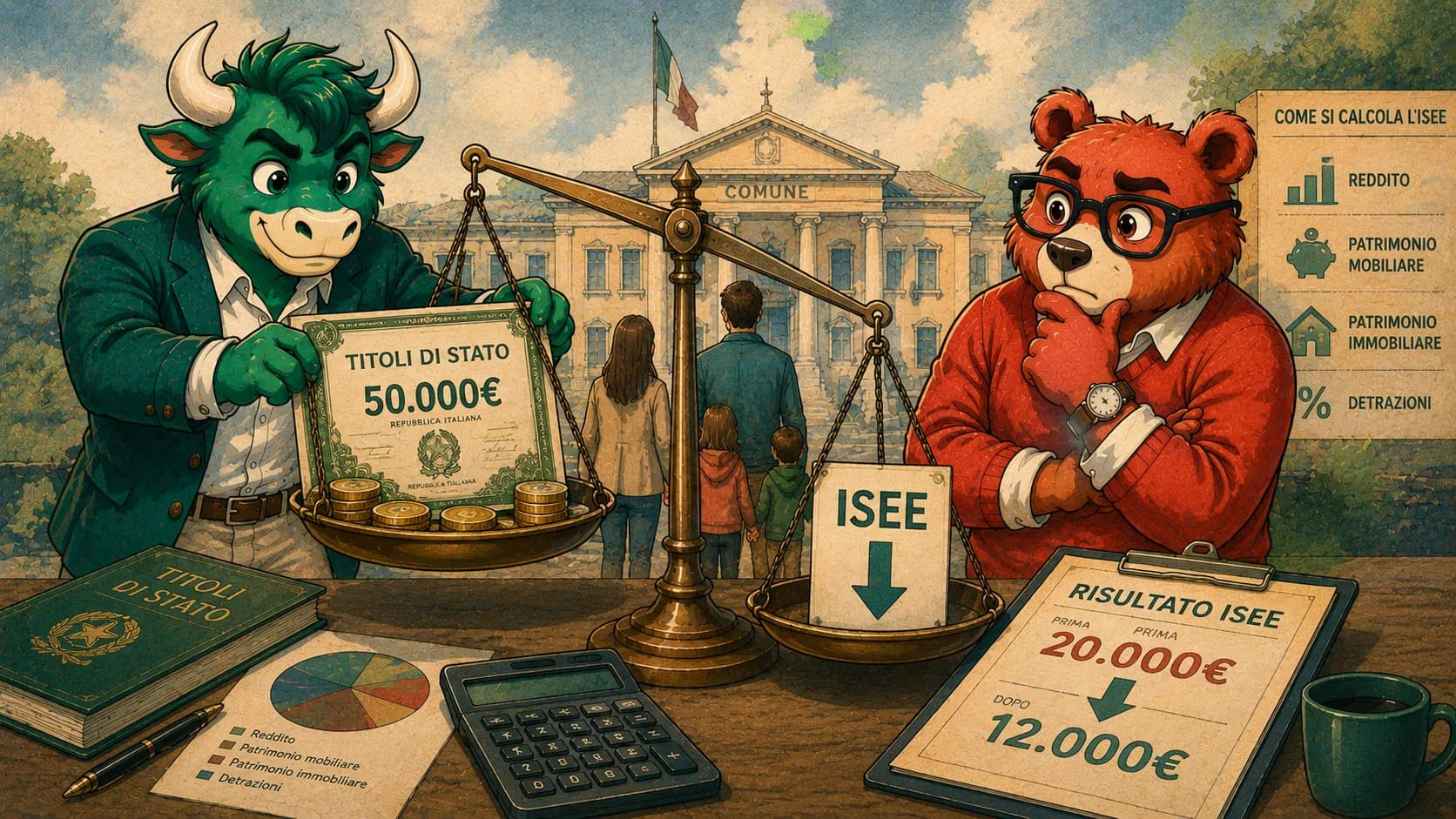 Quanto scende l'ISEE con 50.000 euro di titoli di Stato